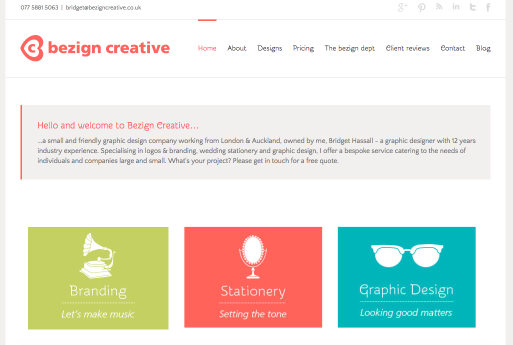Bezign Creative site example