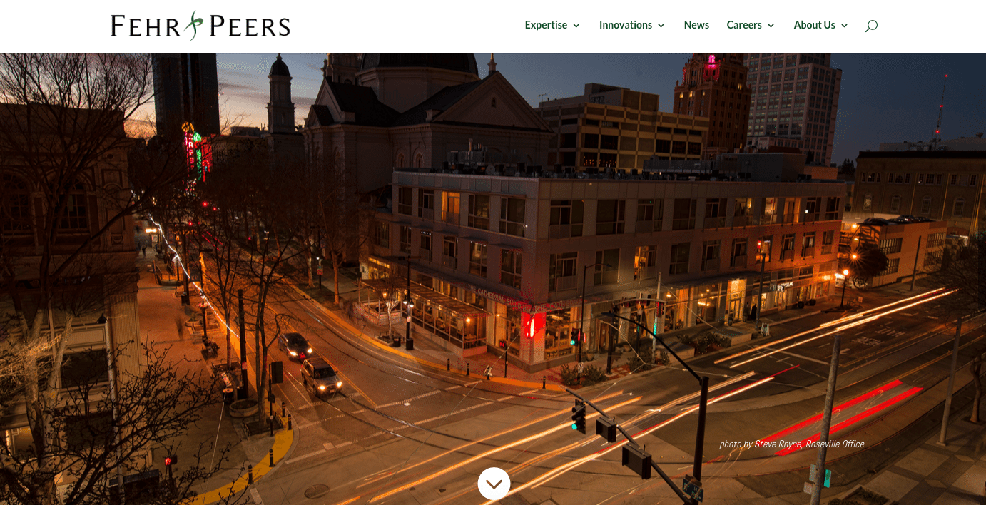 Site Fehr & Peers utilisant le thème Divi