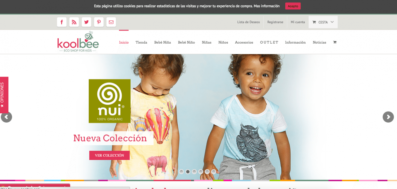 Koolbee website using Avada theme