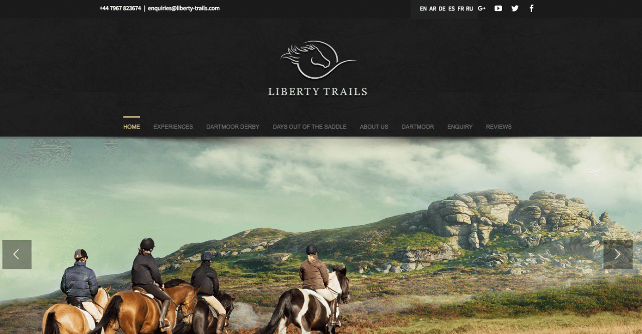 Liberty Trails site using Avada