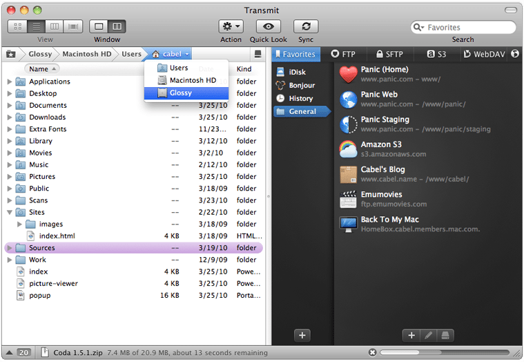 Capture d'écran de Transmit